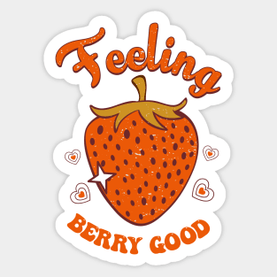 Retro strawberries Sticker